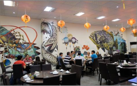 商南海鲜餐厅墙体彩绘